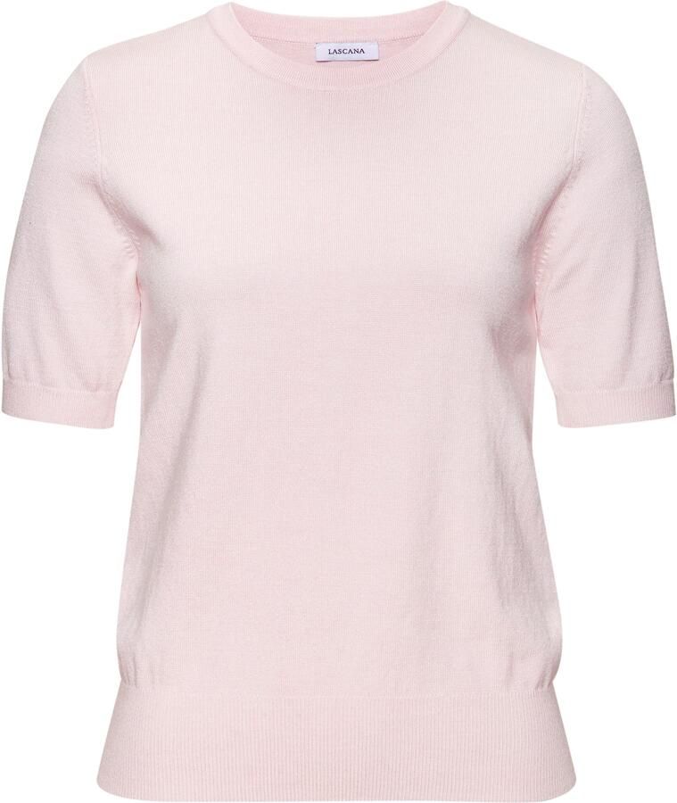 Lascana Trui met korte mouwen in fijne breisel-kwaliteit t-shirt trui basic - Foto 3