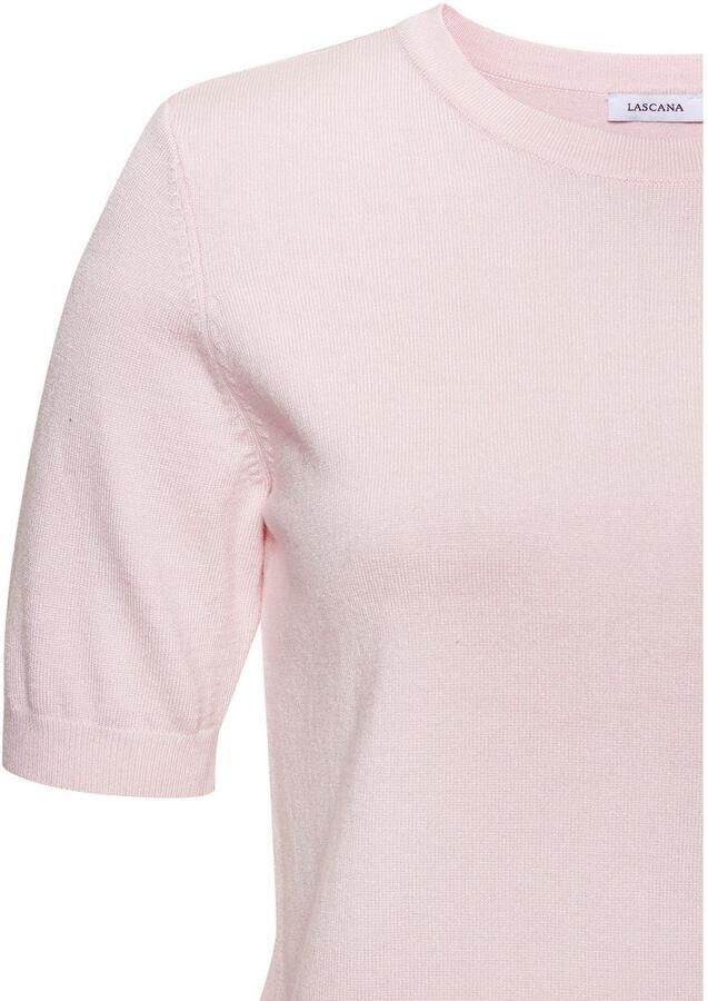 Lascana Trui met korte mouwen in fijne breisel-kwaliteit t-shirt trui basic - Foto 2