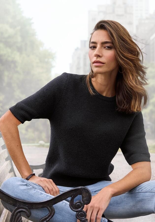 Lascana Trui met korte mouwen zachte gebreide trui figuurvolgende snit - Foto 3