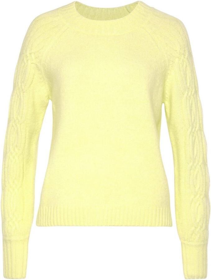 Lascana Trui met ronde hals met kabelbreidetails op de mouwen kleurrijke gebreide trui - Foto 7