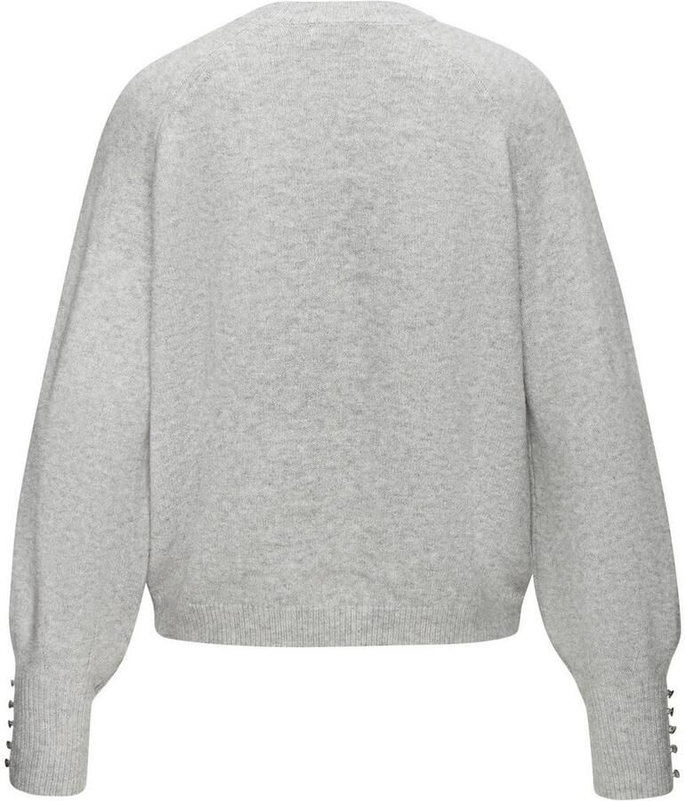 Lascana Trui met ronde hals met sierknopen wintertrui knuffelig basic