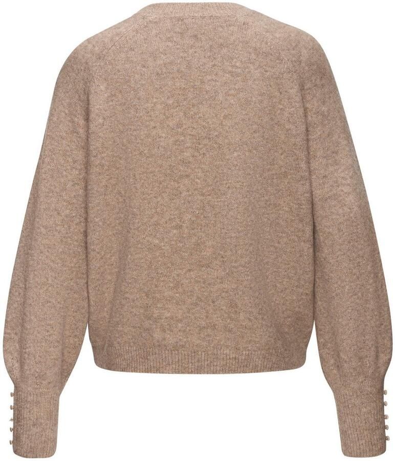 Lascana Trui met ronde hals met sierknopen wintertrui knuffelig basic