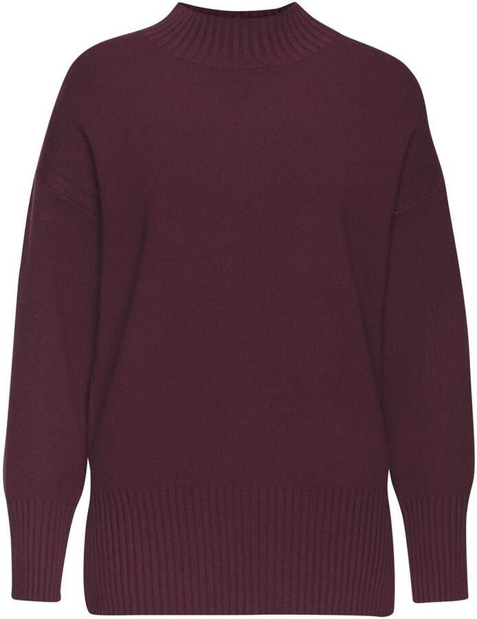 Lascana Trui met staande kraag met brede afwerkingen klassieke gebreide trui - Foto 5