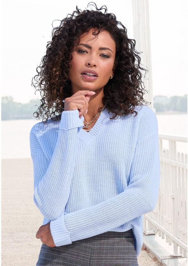 Lascana Trui met V-hals van zacht breiwerk comfortabele damespullover - Foto 4