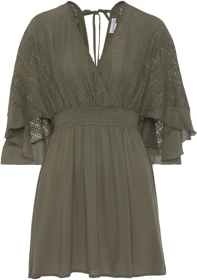 Lascana Tuniekjurk met wijde mouwen van kant blousejurk strandkleding - Foto 4