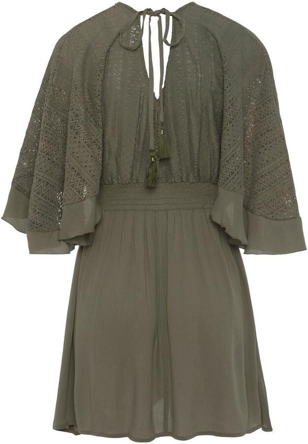 Lascana Tuniekjurk met wijde mouwen van kant blousejurk strandkleding - Foto 5