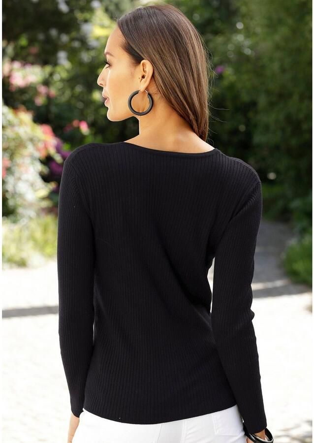 Lascana Vest met rits getailleerde korte gebreide jas - Foto 3