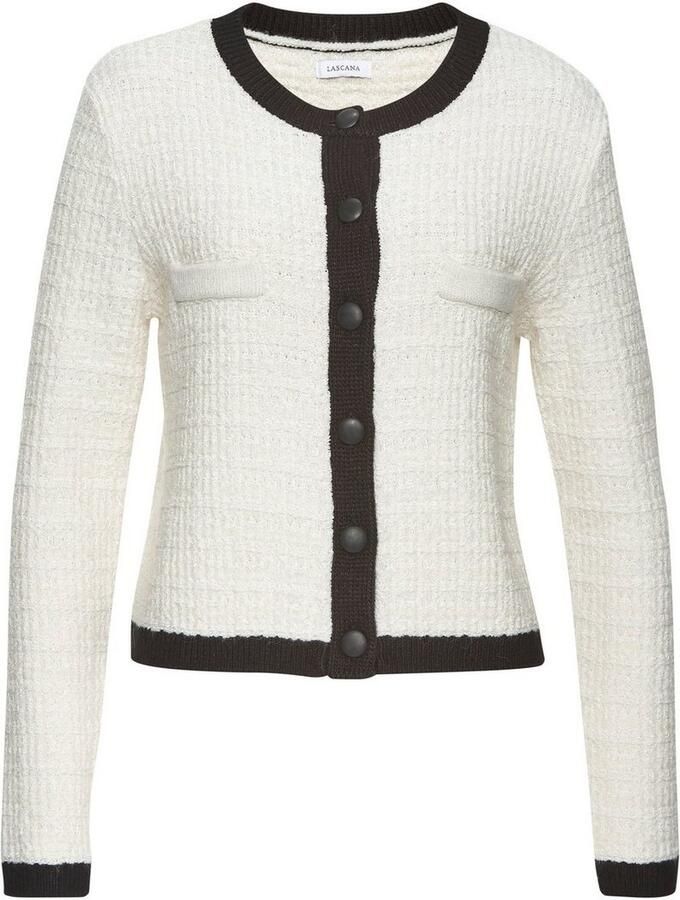 Lascana Vest met subtiele lurexdraad contrastboorden casual-chic elegant - Foto 2