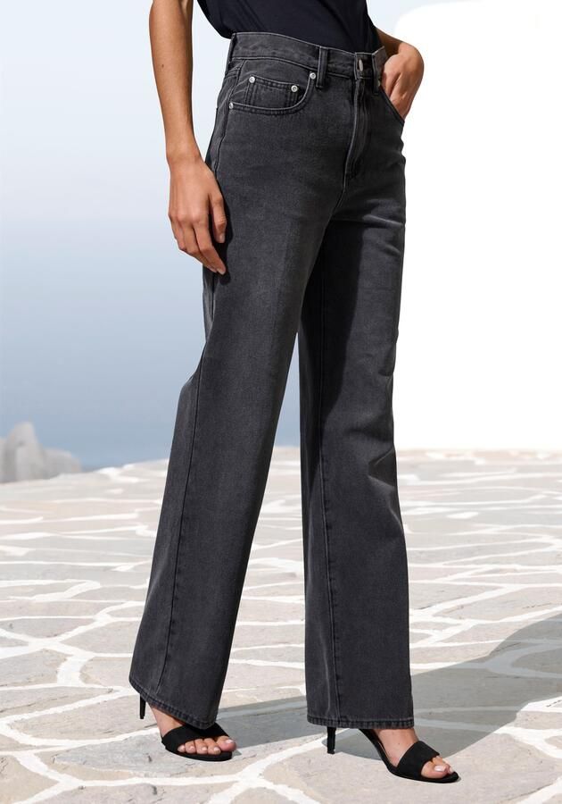 Lascana Wijde jeans met hoge taille en 5-pocketstijl wide-leg jeans - Foto 5