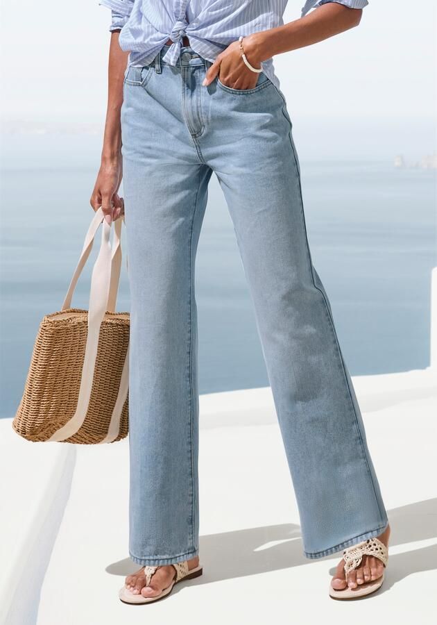 Lascana Wijde jeans met hoge taille en 5-pocketstijl wide-leg jeans
