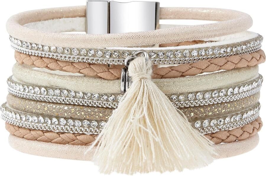 Lascana Wikkelarmband Laagarmband met tassel met magnetische sluiting armbanden - Foto 7