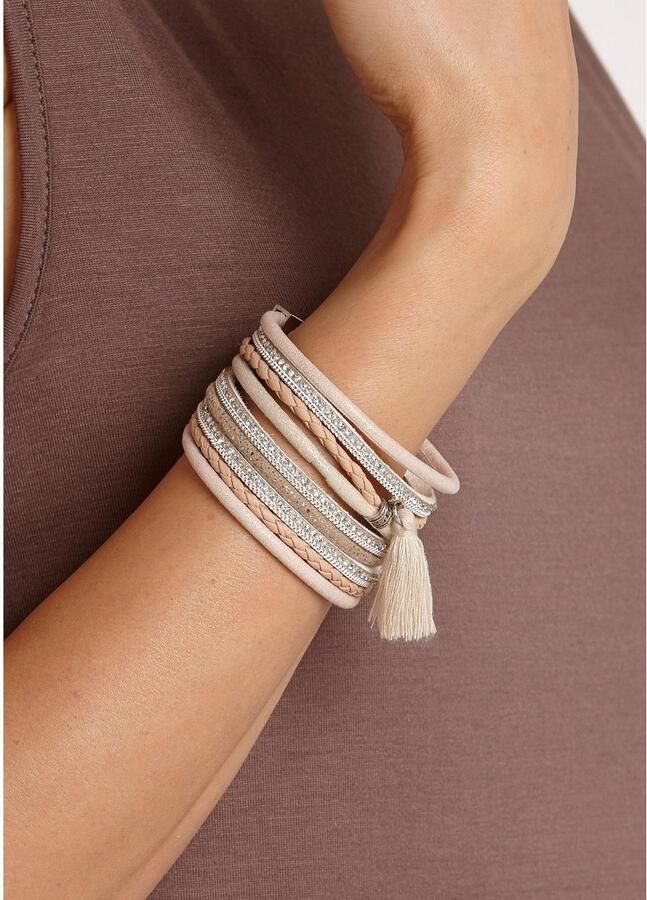 Lascana Wikkelarmband Laagarmband met tassel met magnetische sluiting armbanden - Foto 3