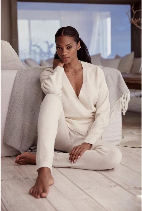 Lascana Wikkelvest Vest met bindstrik met brede ribband loungewear - Foto 7