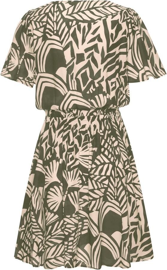 Lascana Zomerjurk met alloverprint vleugel mouwen zomerjurk geweven stof - Foto 4