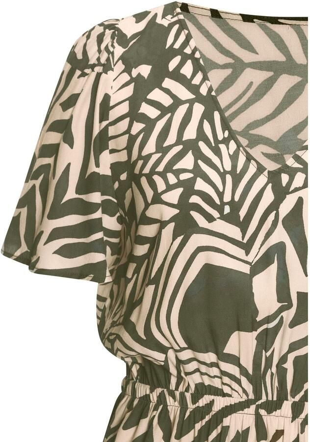 Lascana Zomerjurk met alloverprint vleugel mouwen zomerjurk geweven stof - Foto 2