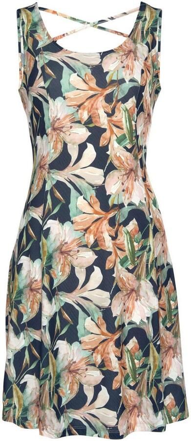 Lascana Zomerjurk met diepe ruguitsnijding in bloemenprint minijurk strandjurk - Foto 5