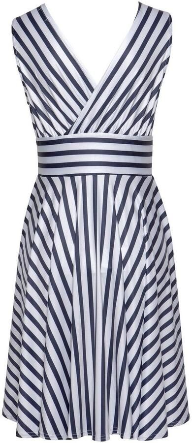 Lascana Zomerjurk met gestreepte print wikkeljurk getailleerde mini jurk casual-chic - Foto 5