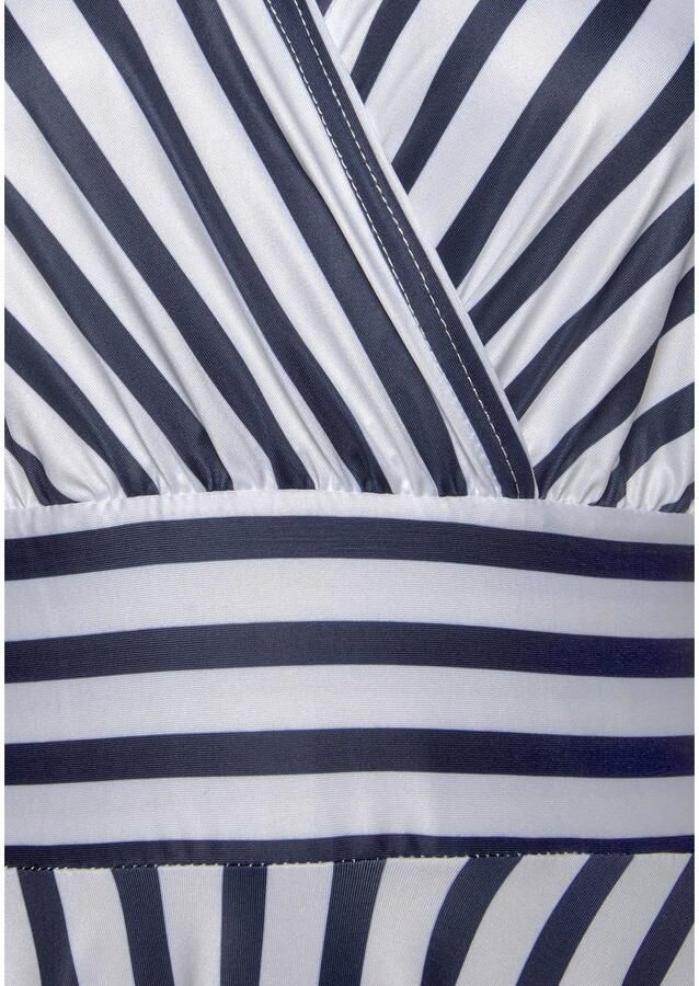 Lascana Zomerjurk met gestreepte print wikkeljurk getailleerde mini jurk casual-chic - Foto 2