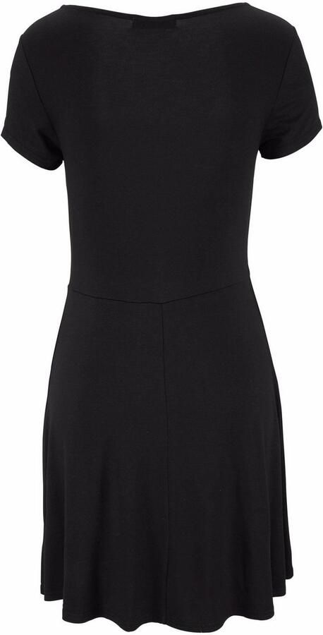 Lascana Zomerjurk met sierbandjes bij de halslijn mini jurk met stretch strandjurk - Foto 6