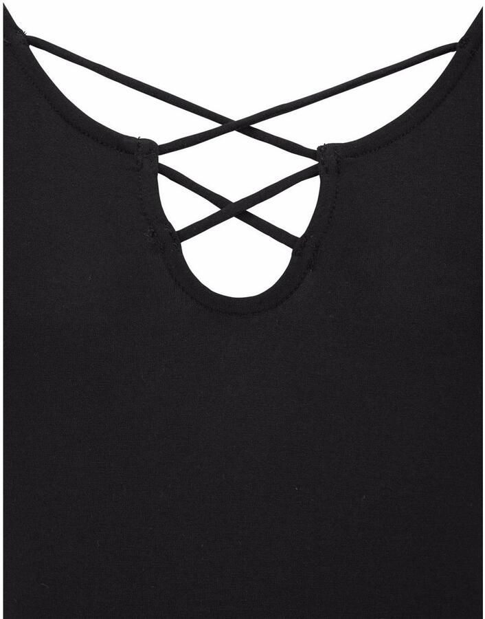 Lascana Zomerjurk met sierbandjes bij de halslijn mini jurk met stretch strandjurk