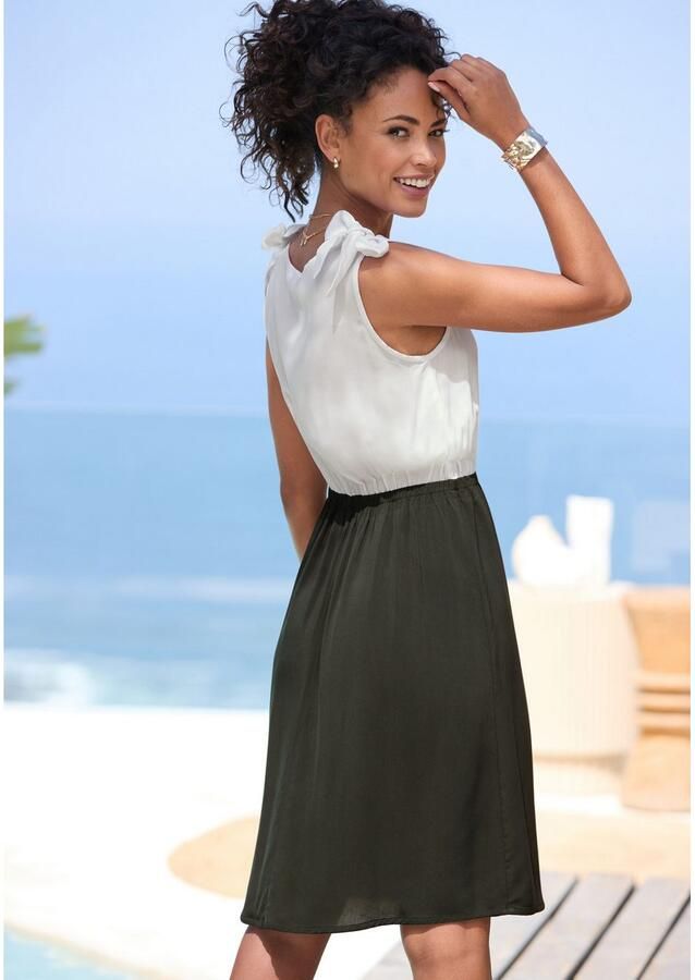 Lascana Zomerjurk met strikjes strandjurk casual