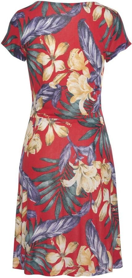 Lascana Zomerjurk met v-hals in all-over print jersey t-shirtjurk strandjurk - Foto 3