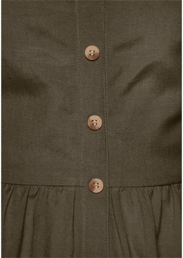 Lascana Zomerjurk van mix van linnen en katoen midi jurk strandjurk