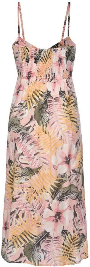 Lascana Zomerjurk van mix van linnen midi jurk met knoopsluiting aan de voorkant strandjurk - Foto 5