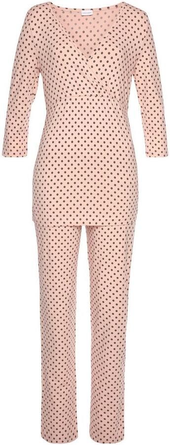 Lascana Zwangerschapspyjama in wikkel-look met een stippenmotief (2-delig 1 stuk) - Foto 4