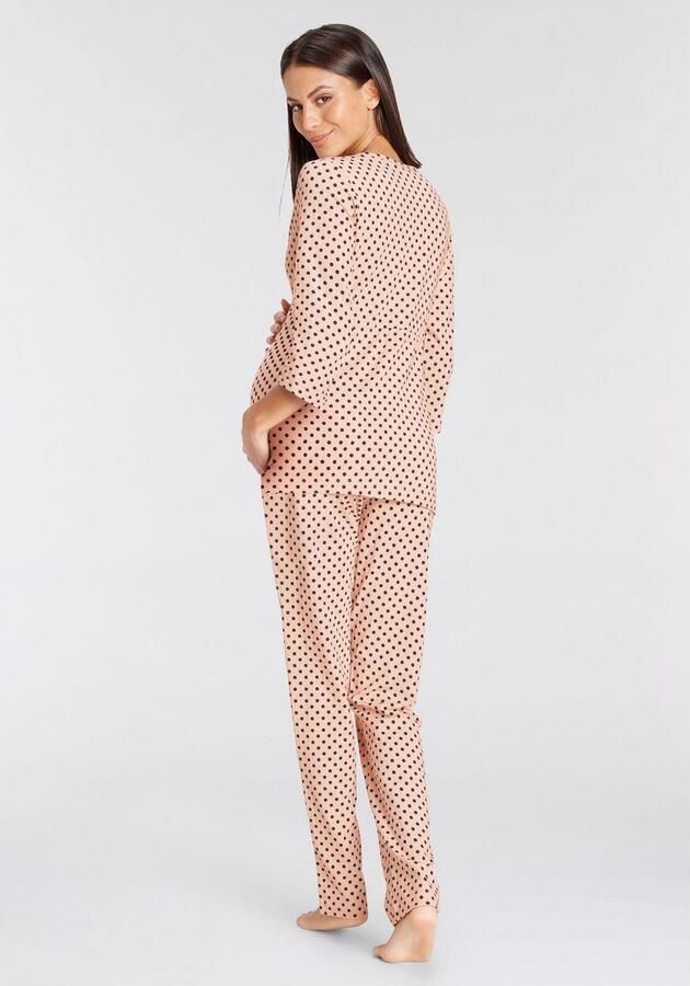 Lascana Zwangerschapspyjama in wikkel-look met een stippenmotief (2-delig 1 stuk)