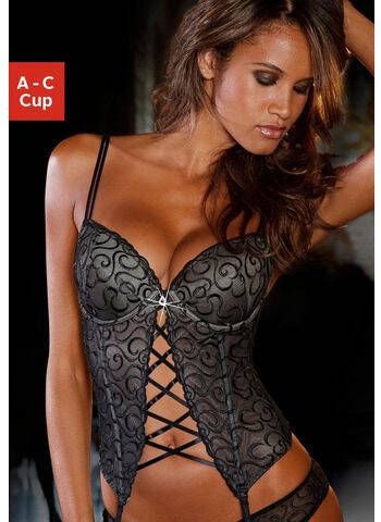 Lascana Lijfje met push-up en opwindend borduurwerk sexy lingerie sexy ondergoed