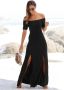 Lascana Maxi-jurk met lange splits en carmen-halslijn off-the-shoulder basic - Thumbnail 1