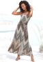 Lascana Midi-jurk met plooien in de taille en split zomerjurk strandjurk - Thumbnail 1