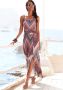 Lascana Midi-jurk met zigzag patroon en split zachte jersey jurk zomerjurk - Thumbnail 1