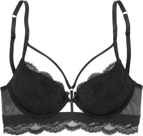 Lascana Push-up-bh Gulietta met fijn kant en verleidelijke bandjes sexy lingerie
