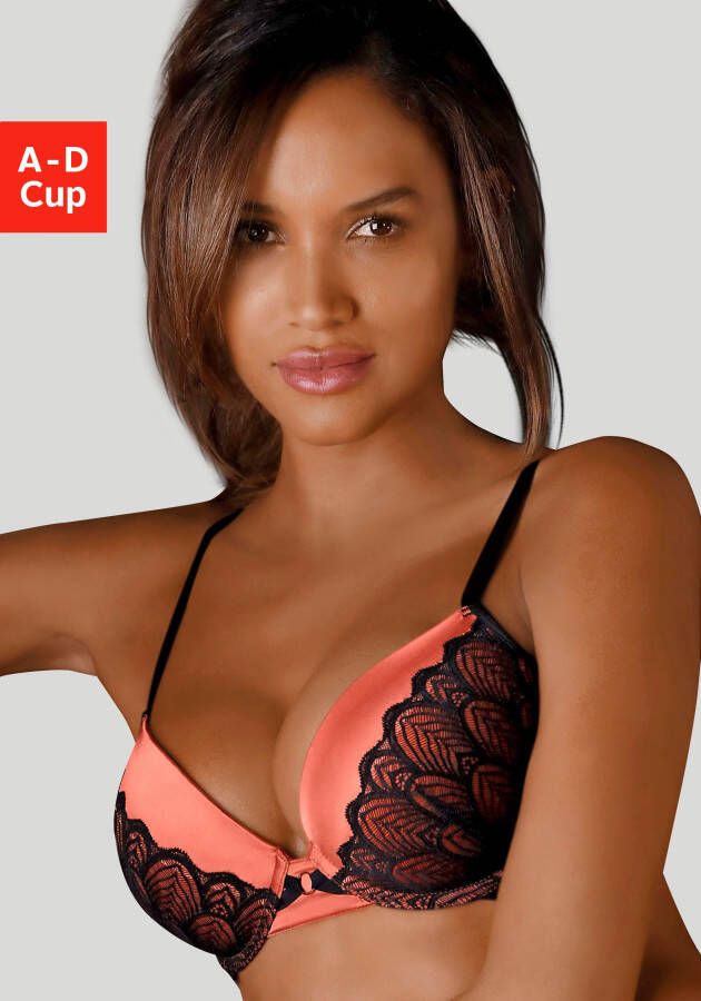 Lascana Push-up-bh Belinda Cups van mooie satijnstof met kant overtrokken sexy ondergoed