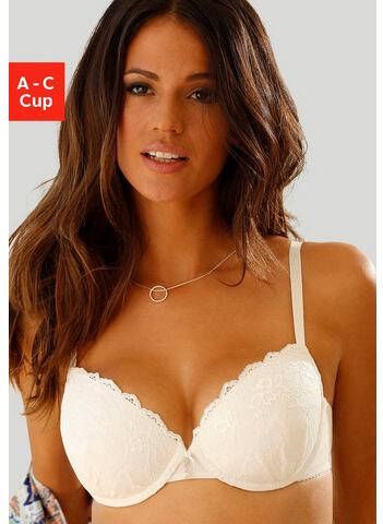 Lascana Push-up-bh Nina met beugel met kanten cups en uitneembare vullingen ondergoed
