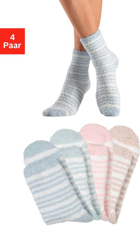 Lascana Wellness-sokken in zachte en warme pluiskwaliteit (set 4 paar)