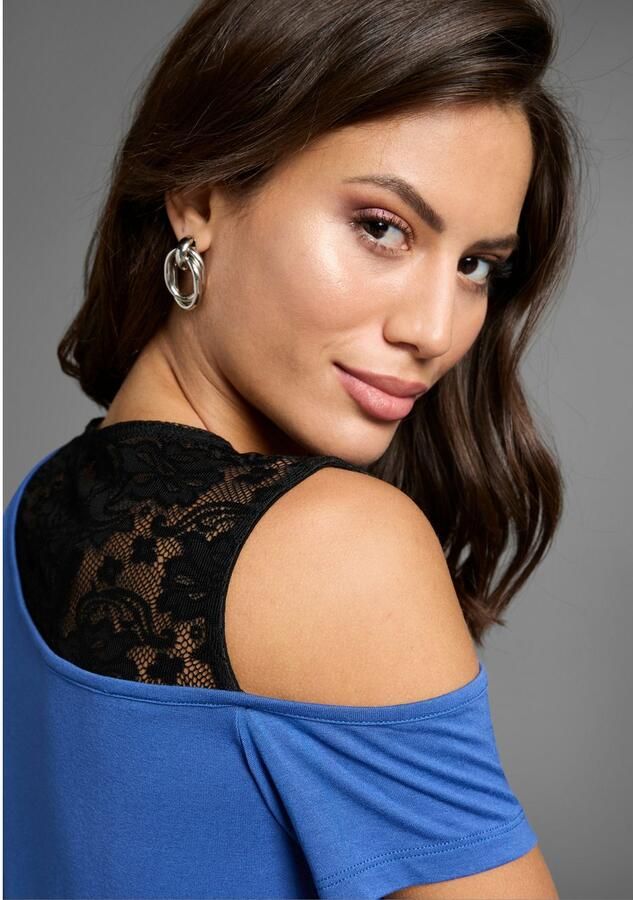 Laura Scott 2-in-1-shirt met gesuggereerde kanttop - Foto 3