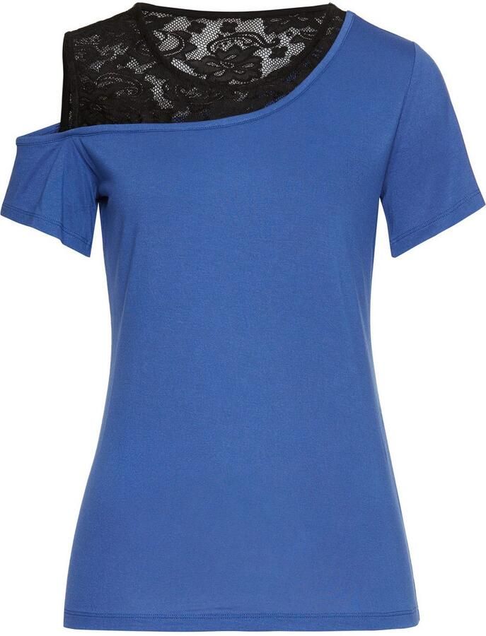 Laura Scott 2-in-1-shirt met gesuggereerde kanttop - Foto 2