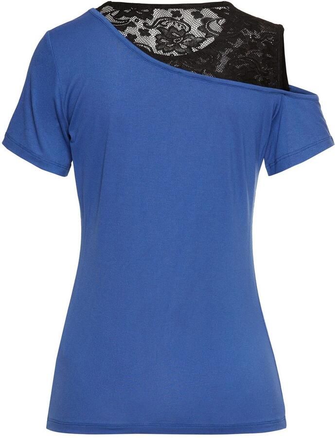 Laura Scott 2-in-1-shirt met gesuggereerde kanttop