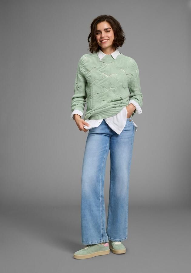 Laura Scott Ajourtrui zachte overgangsbreisel met ronde hals en trendy gaatjespatroon - Foto 4