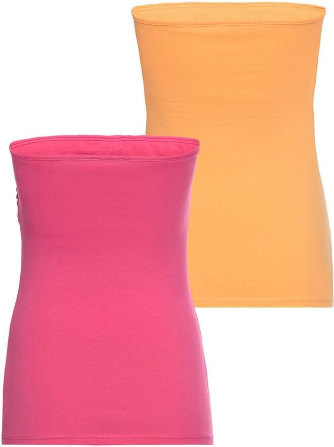 Laura Scott Bandeautop strapless en getailleerd (set 2-delig 2 stuks)