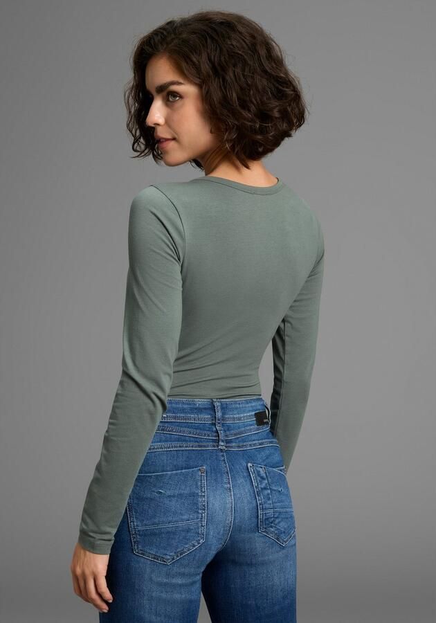 Laura Scott Body met lange mouwen Lange mouwen getailleerd ronde hals NIEUWE KLEUREN - Foto 3