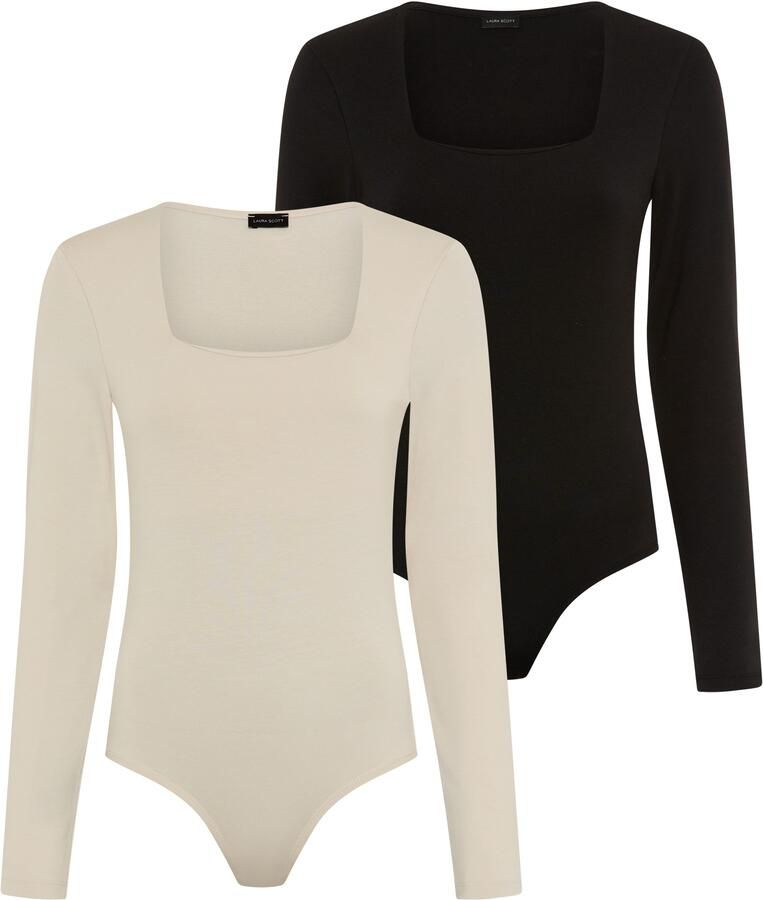 Laura Scott Body met lange mouwen met modieuze vierkante halslijn nieuwe collectie - Foto 9