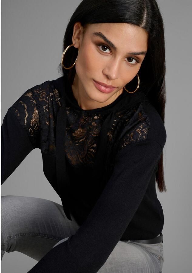 Laura Scott Capuchontrui zacht winterbreisel met vrouwelijke kanten inzet - Foto 2