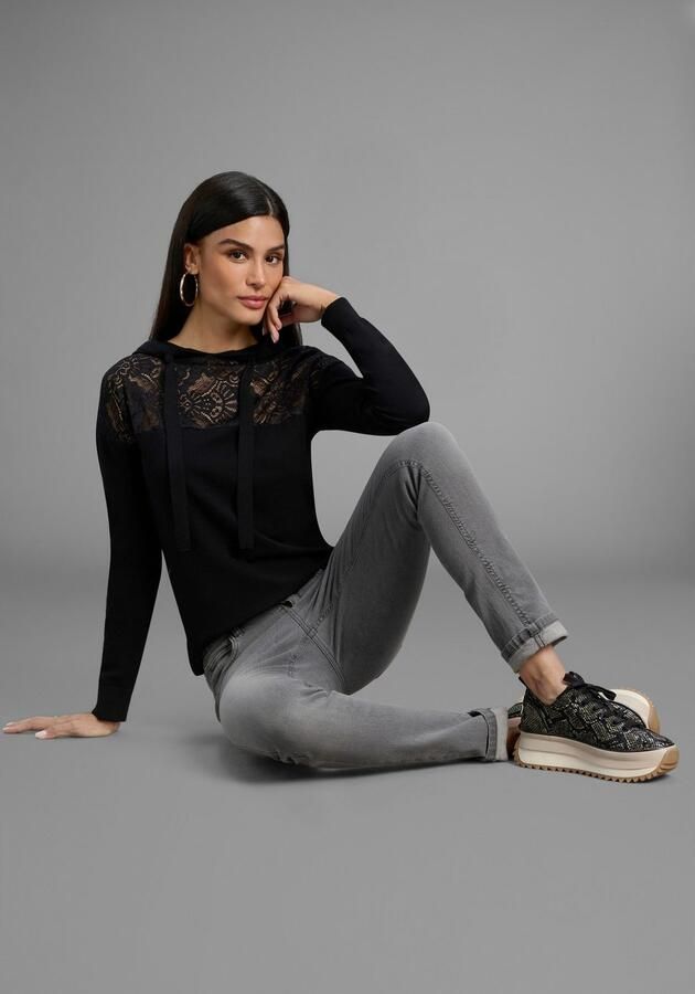 Laura Scott Capuchontrui zacht winterbreisel met vrouwelijke kanten inzet - Foto 5