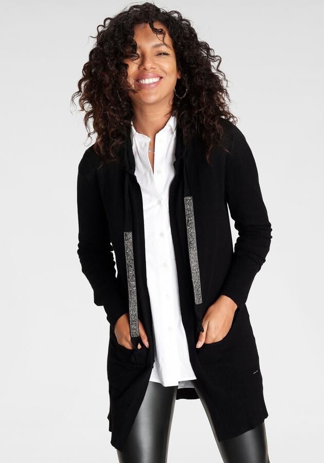 Laura Scott Capuchonvest met capuchon en glinsterende banden - Foto 7