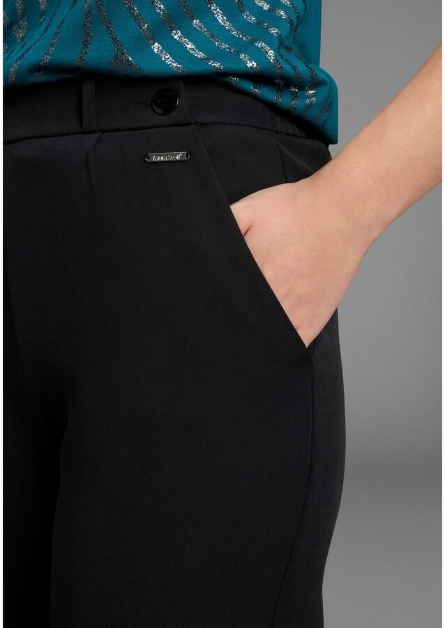 Laura Scott Comfortbroek van elastische stof met decoratieve knopen aan de tailleband