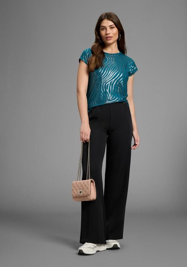 Laura Scott Comfortbroek van elastische stof met decoratieve knopen aan de tailleband - Foto 4